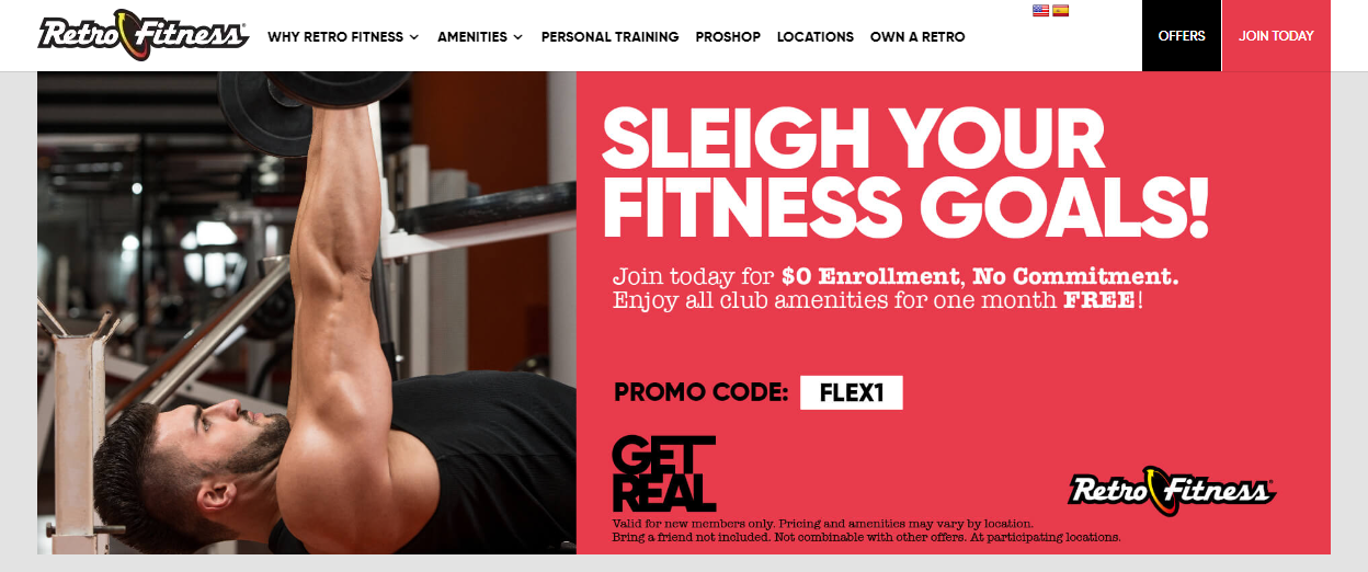 screengrab of a fitness website