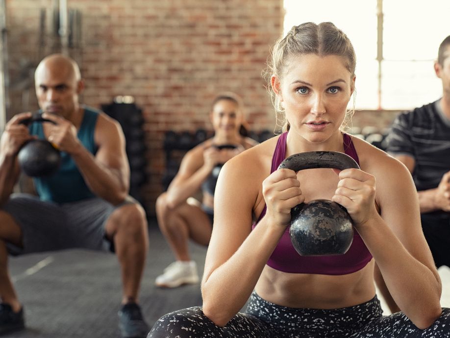 people working out at gym